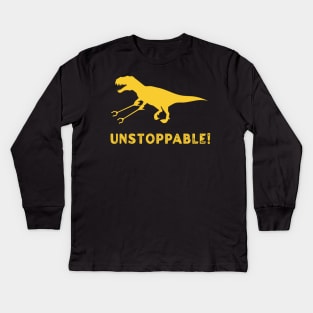 Unstoppable T Rex With Grabbers Long Arms Kids Long Sleeve T-Shirt